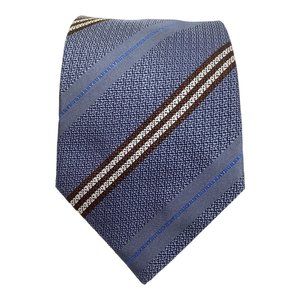 BURBERRY LONDON Blue Striped Silk Tie Made In Italy 58"-3.9" EX COND